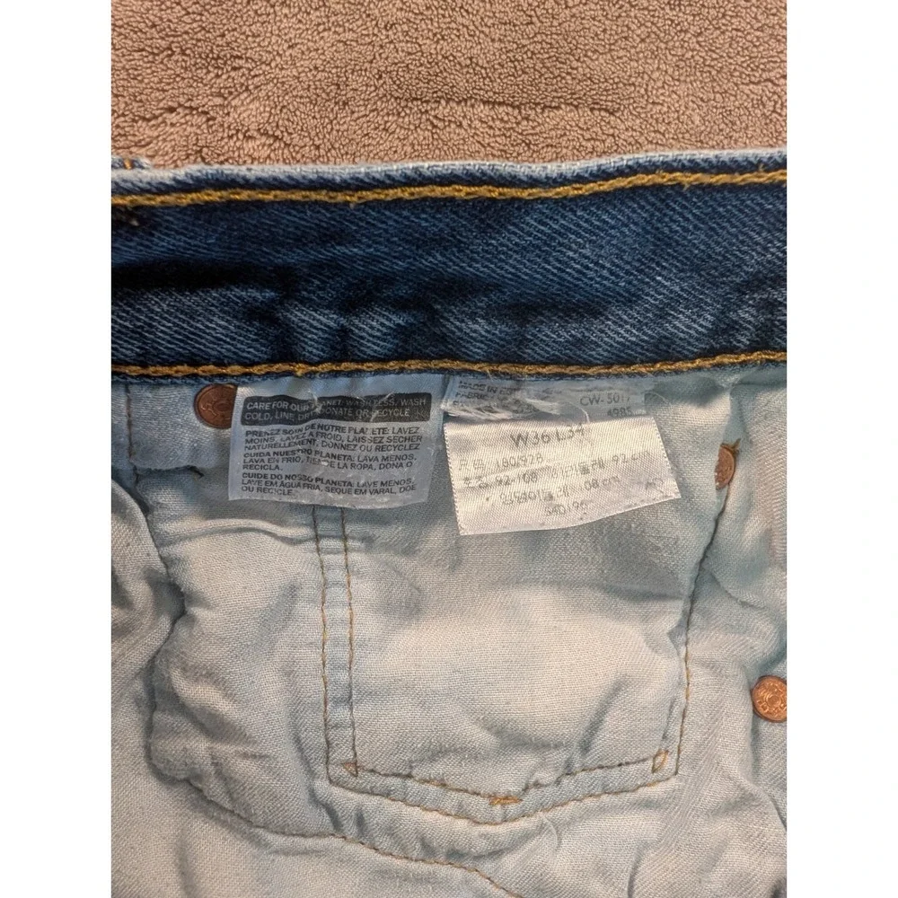 Levi's 501 Original Jeans Mens Size 36x34 Button Fly Straight Leg Faded